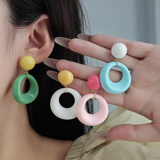 6 Set - Colored love earrings (Mix Color) (Unit price 18)