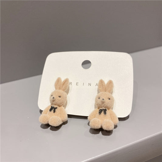 6 pc - Autumn and winter new plush bunny earrings (Unit Price - 42)