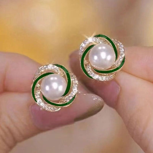 6 Pairs - White Pearl French Fashion Earrings (Mix Color) (1 Pair Price - 25)