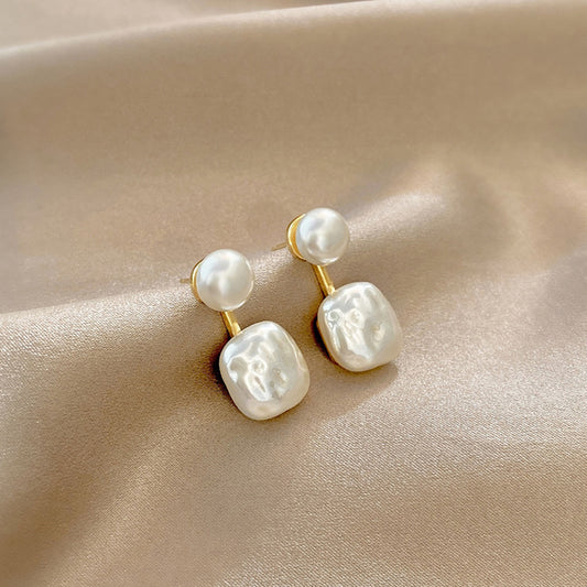 6 Pairs - Simple French Irregular Imitation Pearl Earrings (1 Pair Price - 30)
