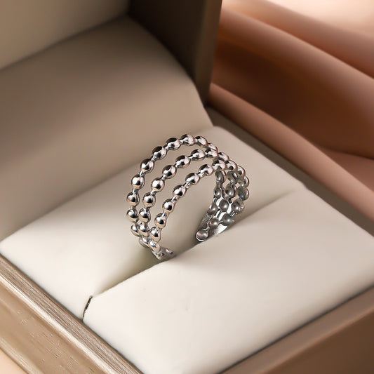 3 Pc - Three layer Ring - Silver (Unit Price - 42)