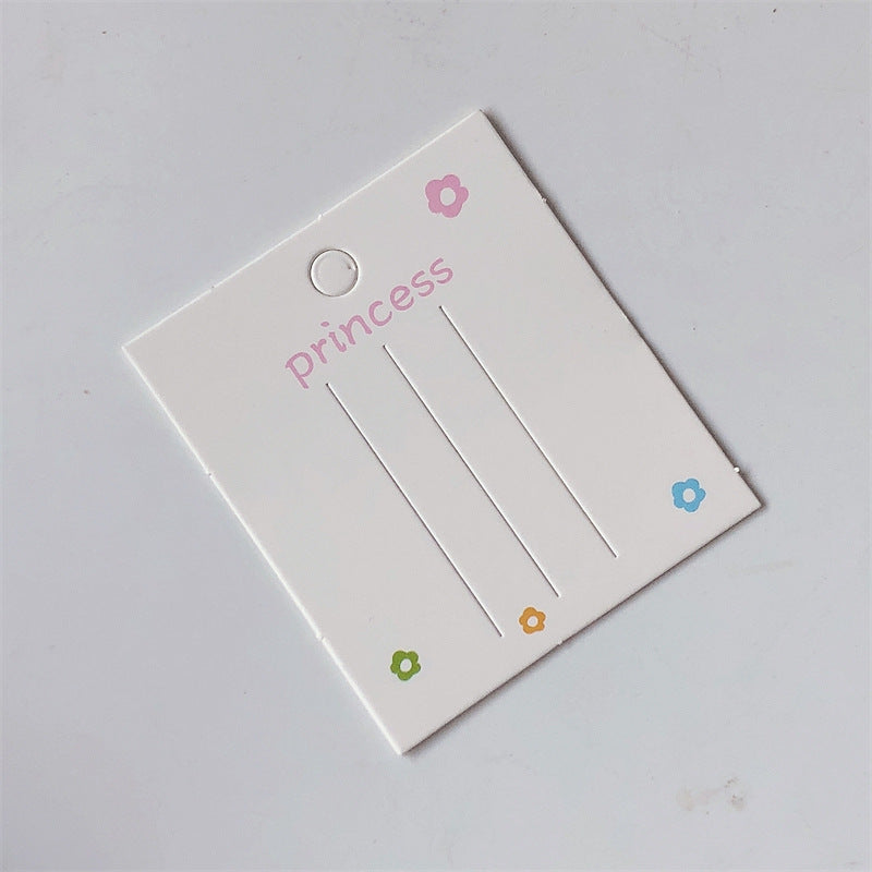 6.3 x 7.1 cm - White base with small flowers - Adult and children's hair clips, hair ornaments, tags, packaging accessories with OPP bag(Pack of 100)