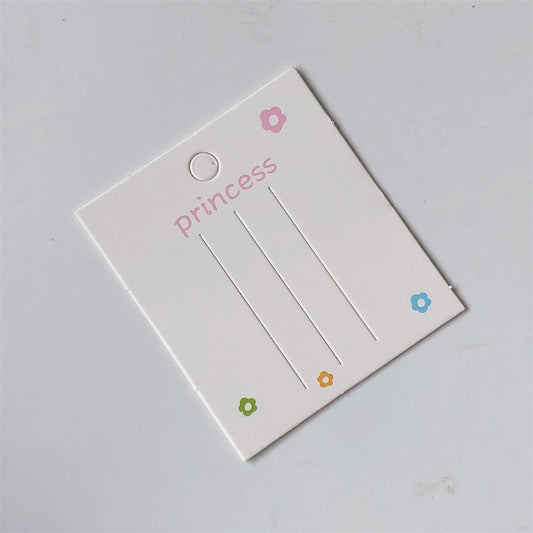 6.3 x 7.1 cm - White base with small flowers - Adult and children's hair clips, hair ornaments, tags, packaging accessories with OPP bag(Pack of 100)