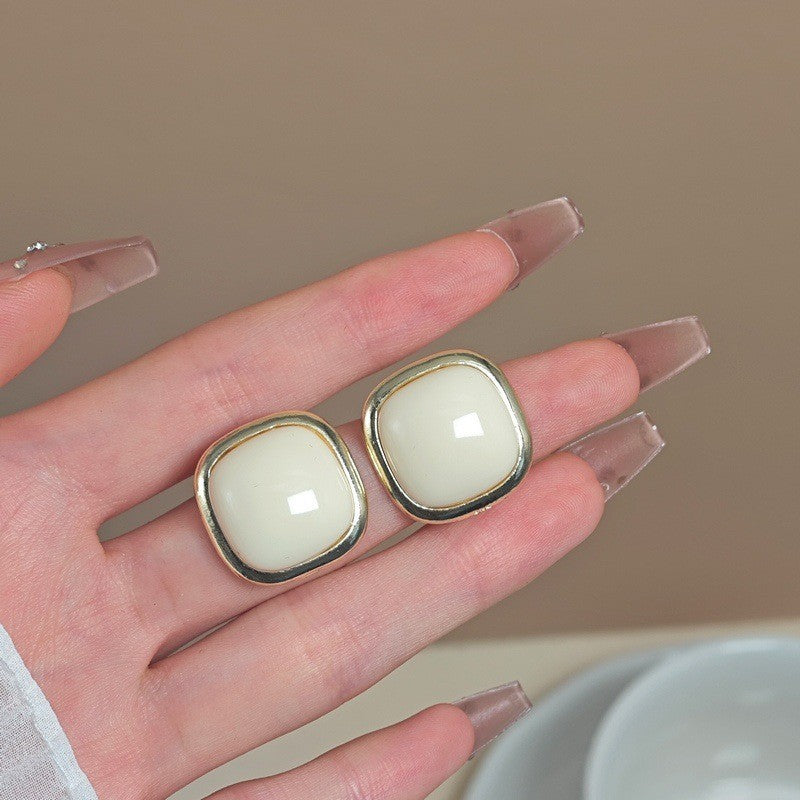 6 Pairs - Trendy Versatile White Earrings (1 Pair Price - 26)