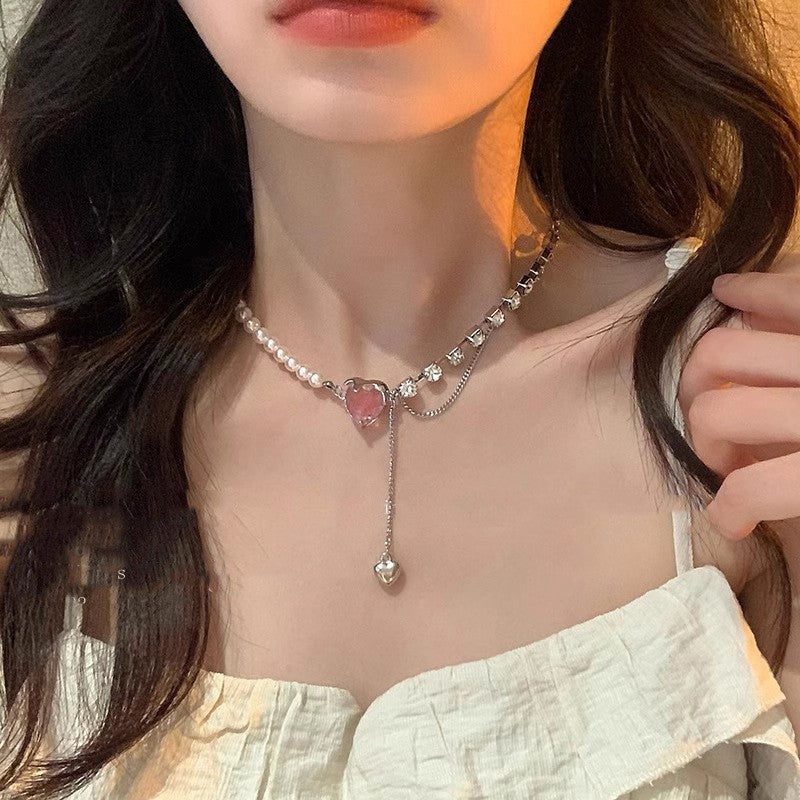 6 Pc - Pure Desire Heart Spliced - Pearl Necklace (1 Pc Price - 36)