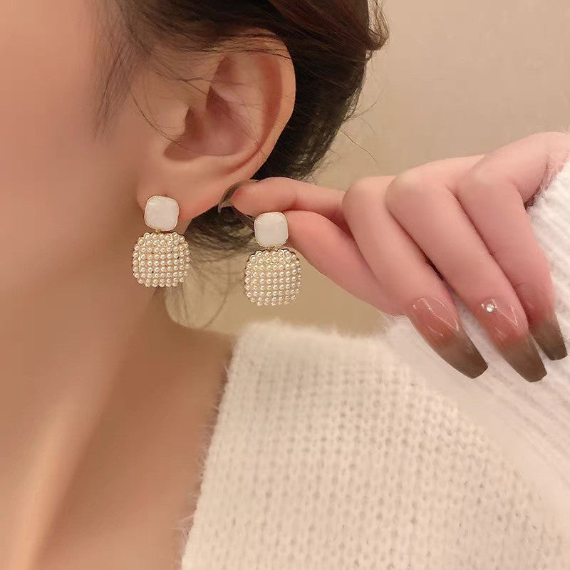 6 Pairs - Vintage Square Pearl Earrings (1 Pair Price - 34)