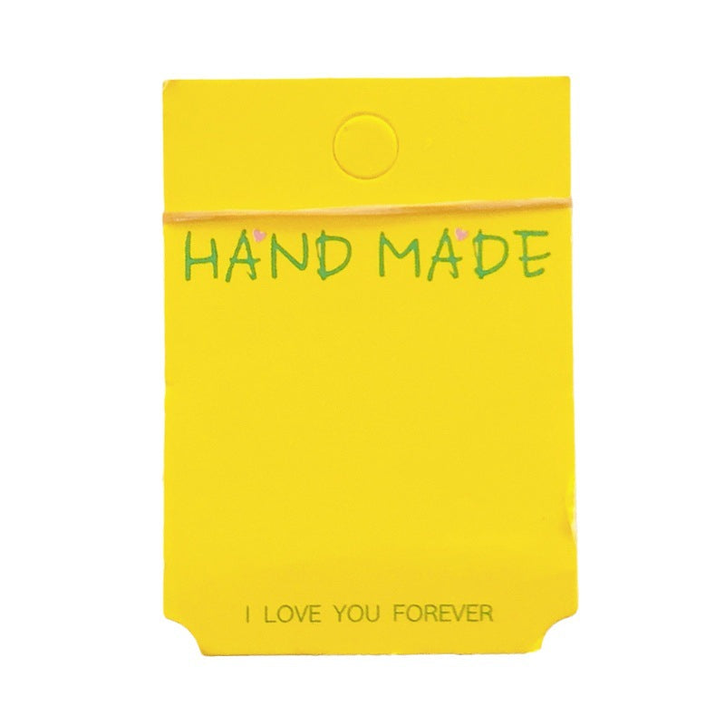 Yellow 5*7 cm colored cardstock - DIY packaging tags, and accessories materials with OPP bag (Pack of 100)