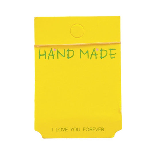 Yellow 5*7 cm colored cardstock - DIY packaging tags, and accessories materials with OPP bag (Pack of 100)