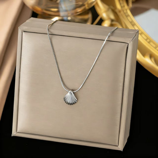3 Pc - Anti Tarnish Shell necklace - Silver (1 Pc Price - 61)