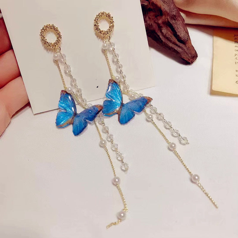 6 Set - Fairy long butterfly tassel earrings (1 Set price - 55)