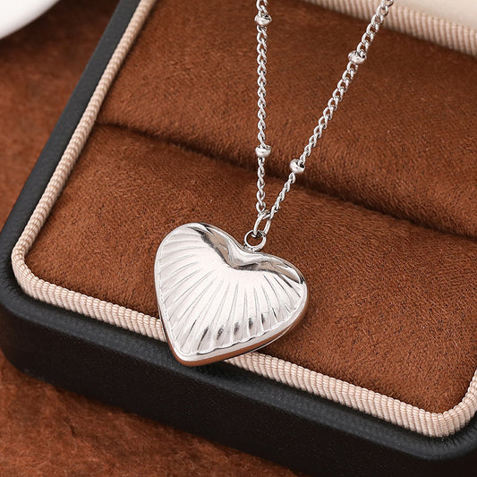 3 Pc - Heart Necklace - Silver (Unit Price - 96)