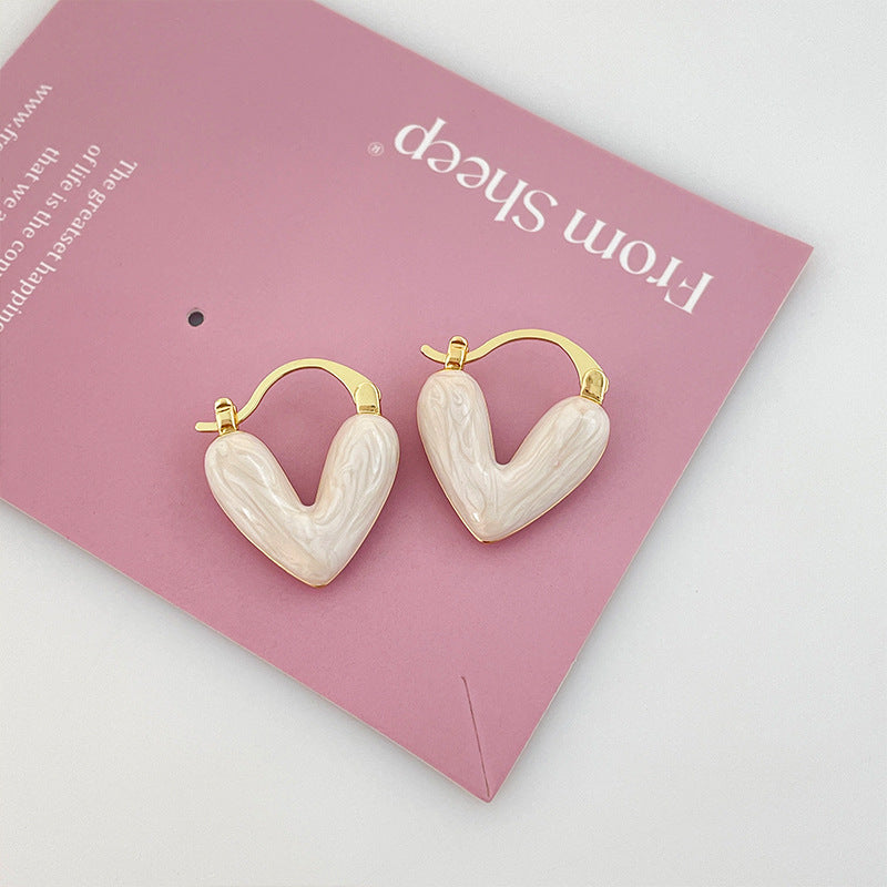 6 Pc - Heart-shaped earrings for women - Pink colour (Unit Price - 29)