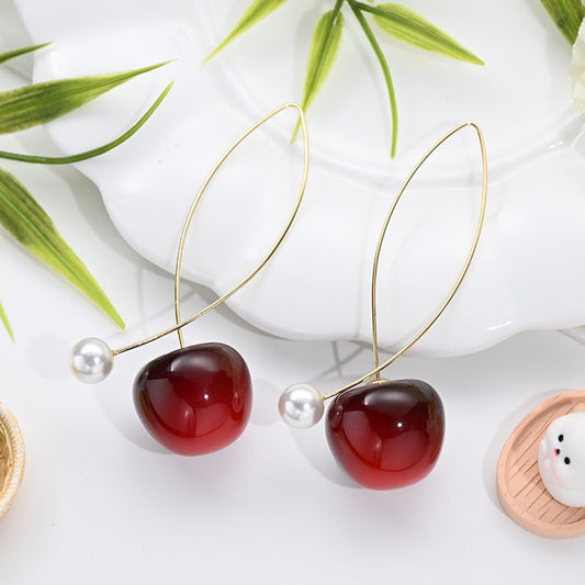 6 Pairs - Cherry Earrings for Women (Mix Color) (1 Pair Price - 23)