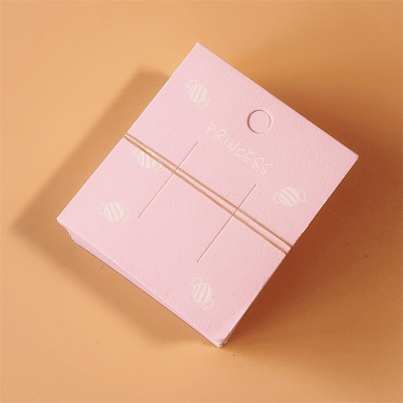 Pink 7*8 cm colored cardstock for adults and children - packaging material with OPP bag (Pack of 100)