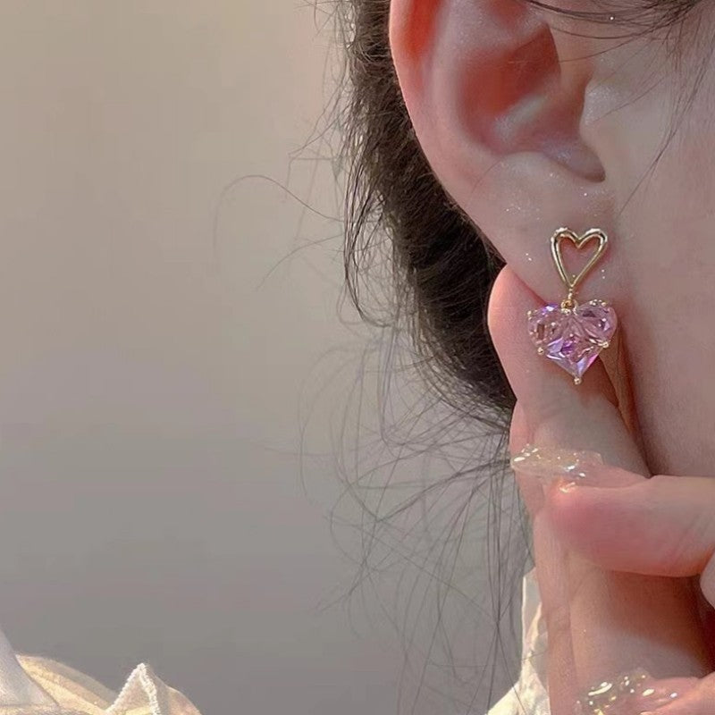 6 Set - Heart Crystal Earrings (Mix Color) (Unit price 37)
