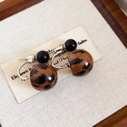 6 Pairs - Leopard ball earrings (1 Pair price - 37)