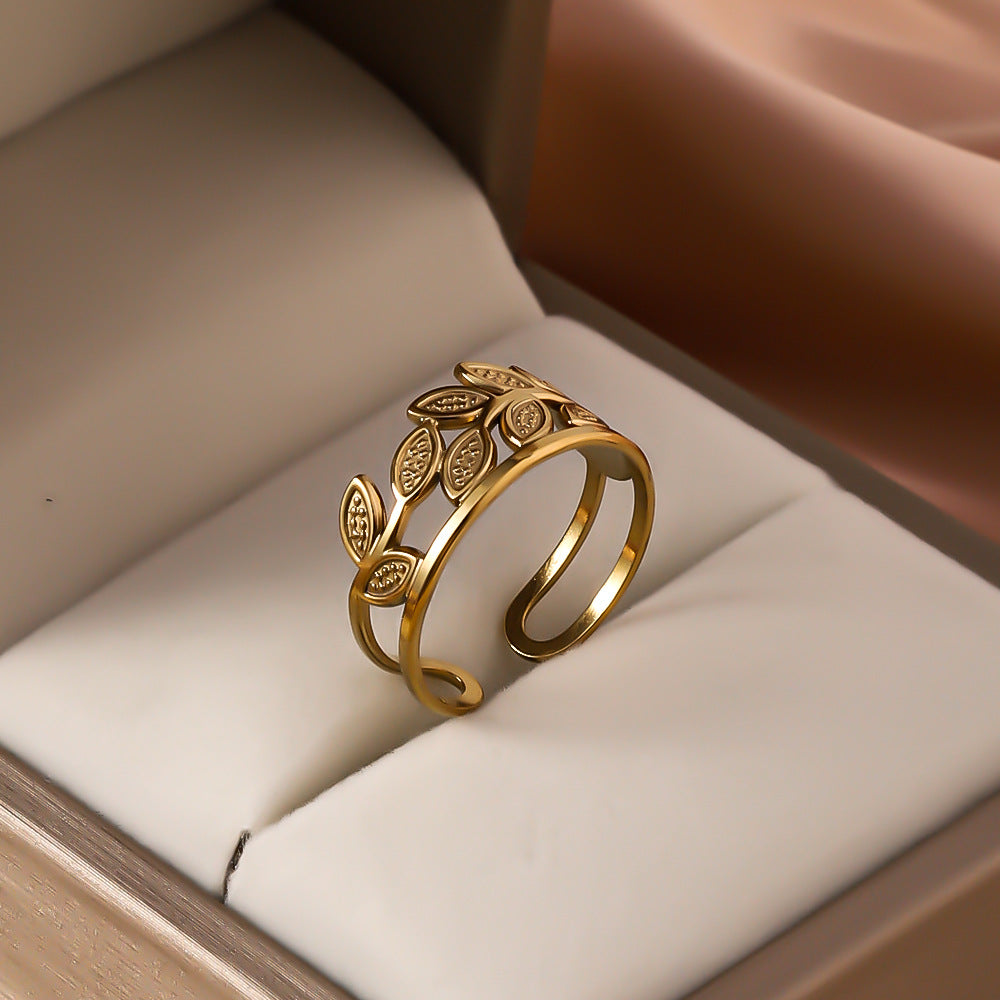 3 Pc - Small Leaf Ring - Golden (Unit Price - 60)