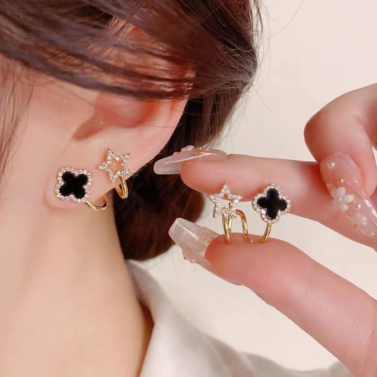 6 Set - Four-leaf flower earrings (Mix Color) (Unit price 28)