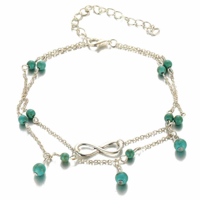 5 Pc - Turquoise Chain Anklet (Unit Price - 34)