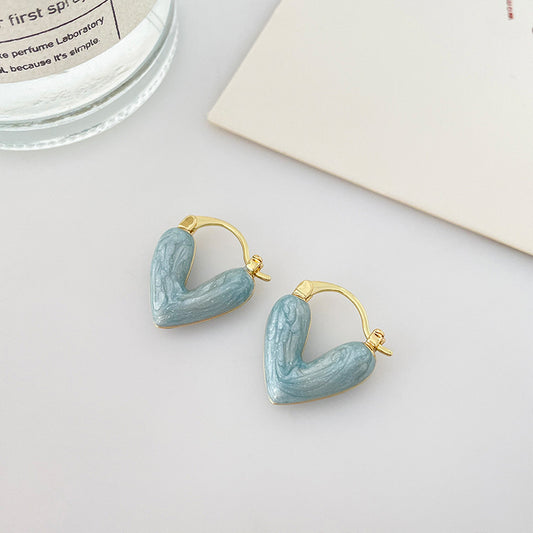 6 Set - Heart-shaped earrings - Blue (1 Set price - 30)