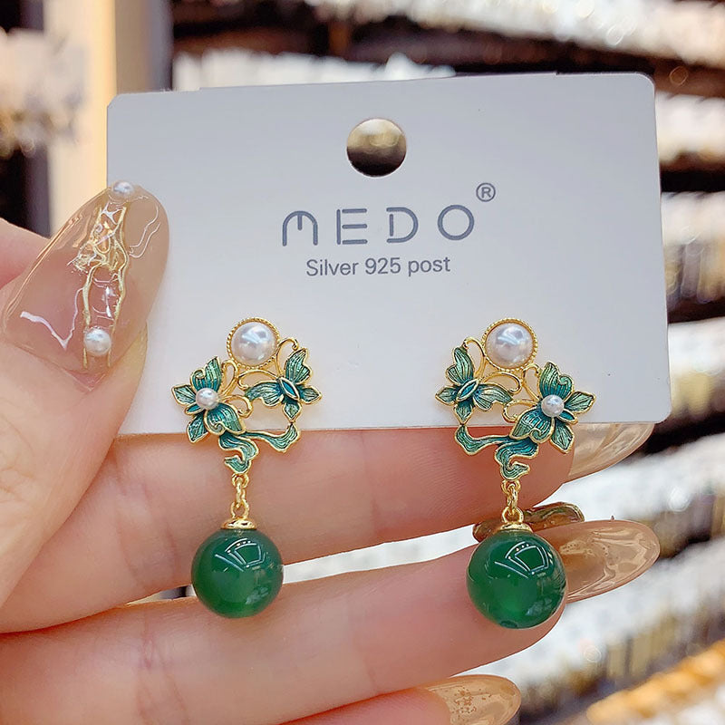 6 Pairs - Chinese Style New Enamel Butterfly Earrings (Mix Color) (1 Pair Price - 34)