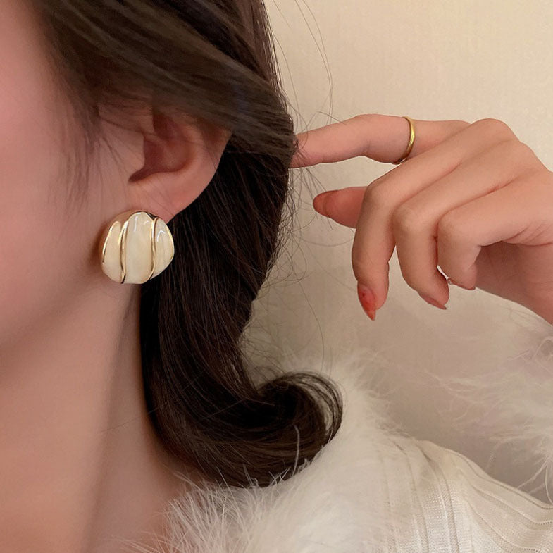6 Pairs - Pearlescent Oil Dripping Earrings (Mix Color) (1 Pair Price - 30)
