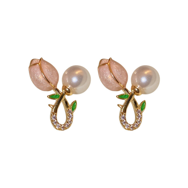 6 Set - Pearl tulip flower earrings (Unit price 23)