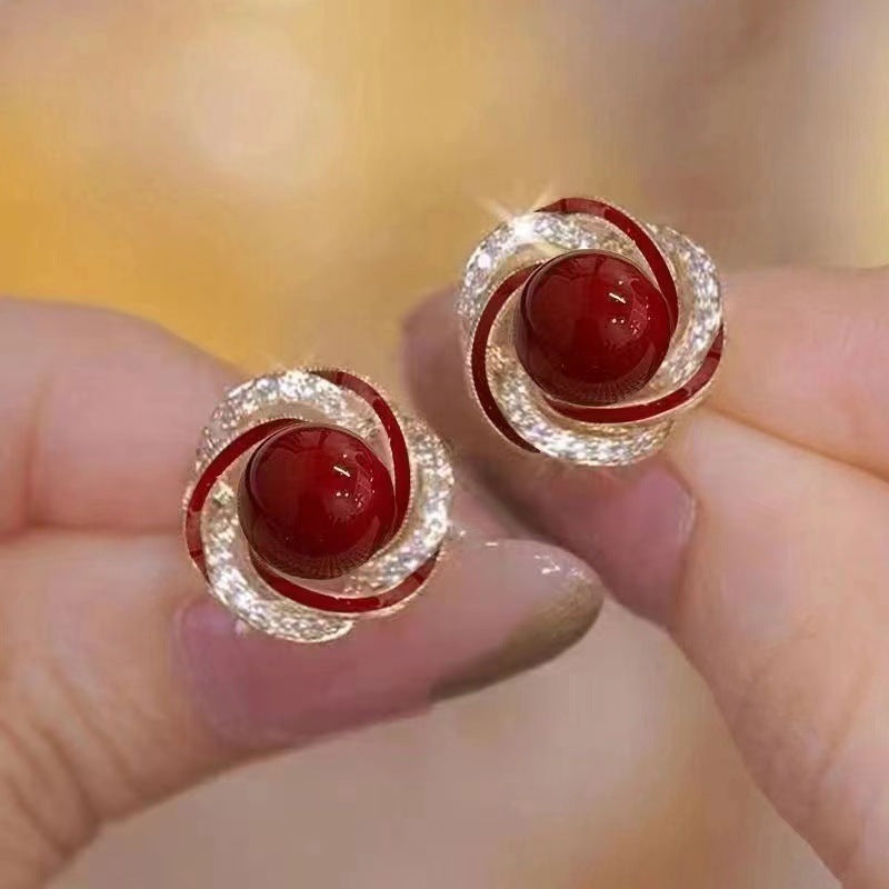 6 Pairs - Colored Pearl French Fashion Earrings (Mix Color) (1 Pair Price - 25)