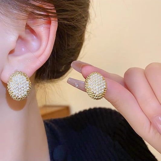 6 Set - Light luxury ins style pearl earrings - Golden (1 Set price - 31)