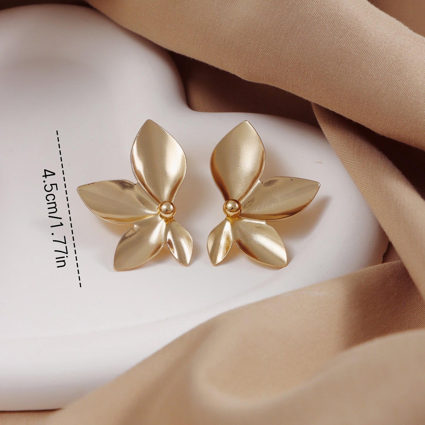 6 Pairs - Fashion leaves petals earrings - Golden (1 Pair Price - 38)