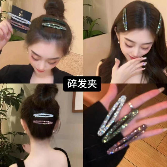 10 Pc - New Rhinestone Oval Bb Clip (Mix Color) (Unit Price - 9)