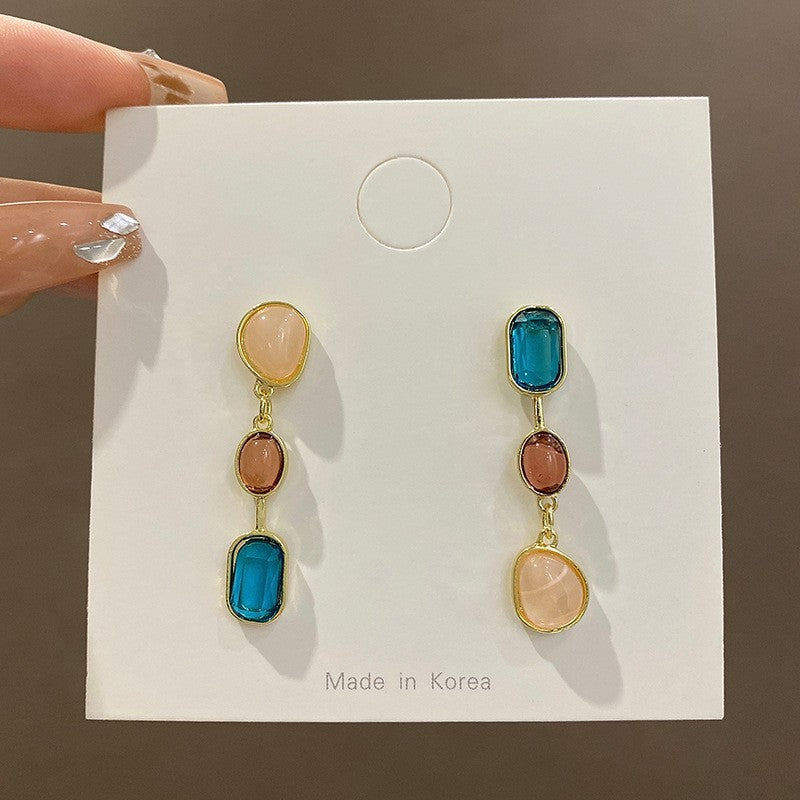6 Pairs - Asymmetrical Colorful Earrings (1 Pair Price - 32)