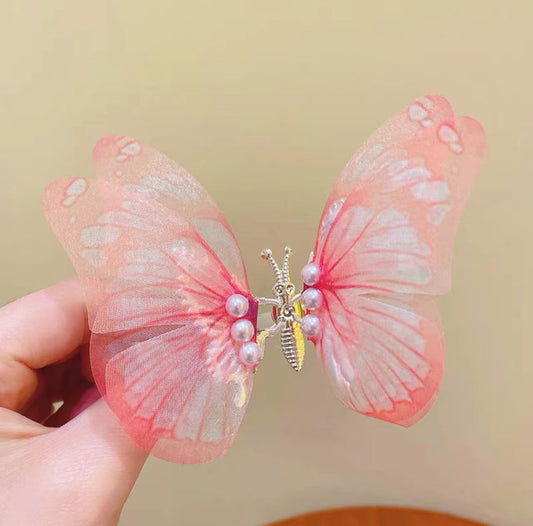 3 Pc - Dark pink gradient moving butterfly hairclip (1 Pc Price - 28)