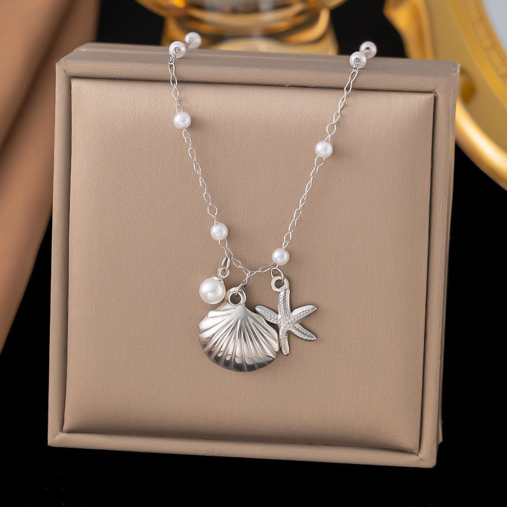 3 Pc - Anti Tarnish Starfish shell earrings silver (1 Pc Price - 106)