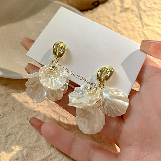 6 Set - French elegant flower tassel earrings (Unit price 37)