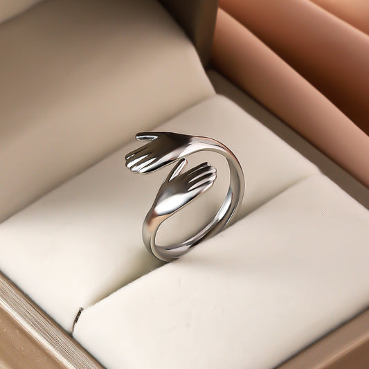 3 Pc - Hug Ring - Silver (Unit Price - 42)