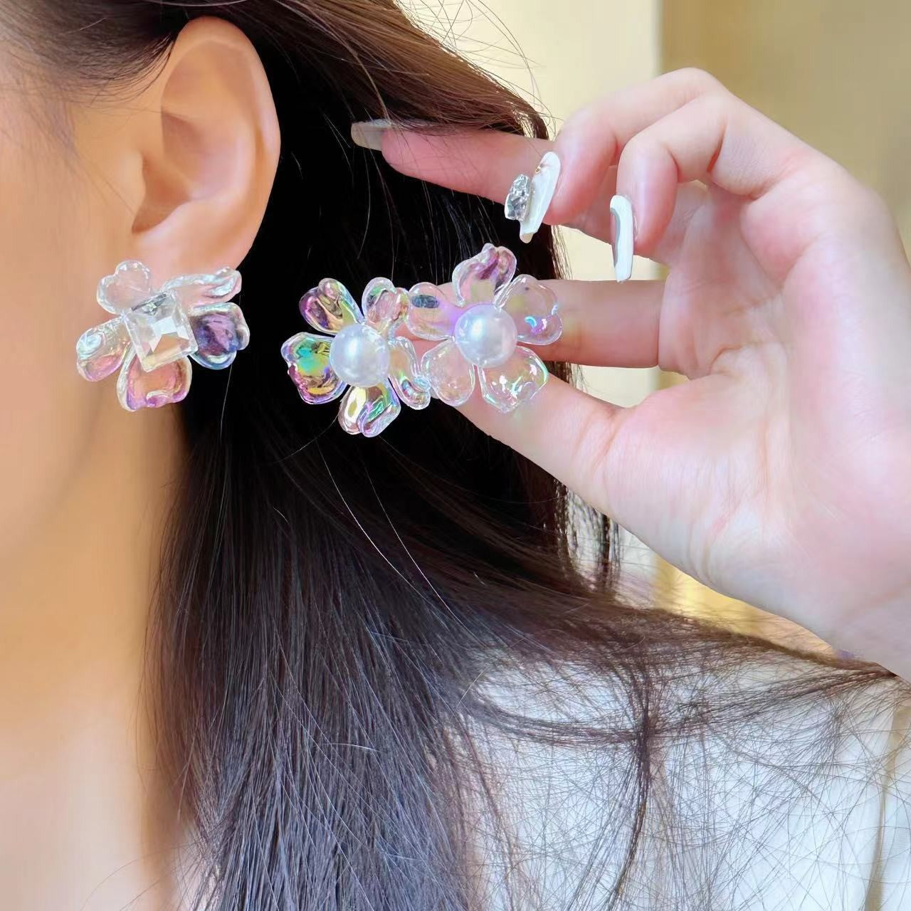6 Pairs - Fresh Symphony Flower Pearl Earrings (Mix Design) (1 Pair Price - 26)