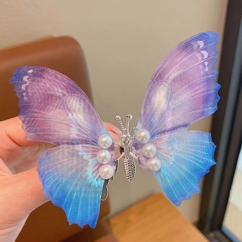 3 Pc - Blue purple gradient moving butterfly hairclip (1 Pc Price - 28)