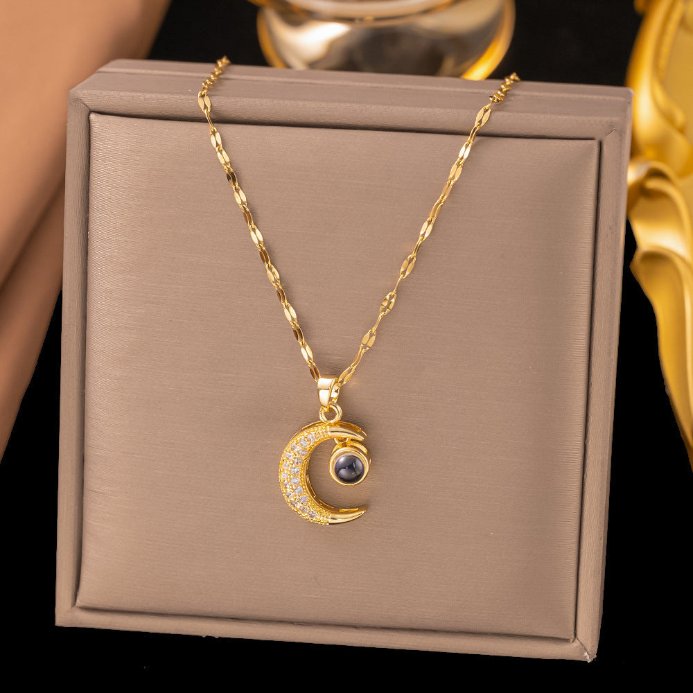 3 Pc - Anti Tarnish Projection moon necklace (1 Pc Price - 78)