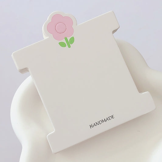 8.5*10 cm white cardstock ~ Adult hair tie, small flower sweet cardstock tag, hair accessory packaging material with OPP bag (Pack of 100)