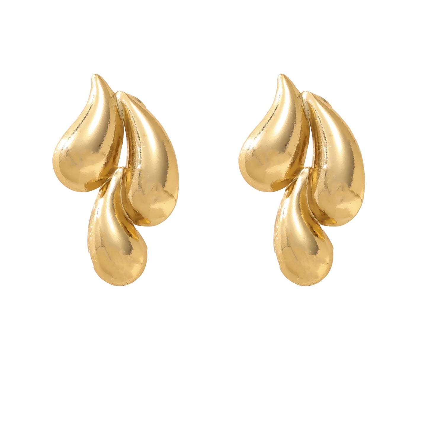 3 Pairs - Three Drop Earring -  Golden (Unit Price - 73)