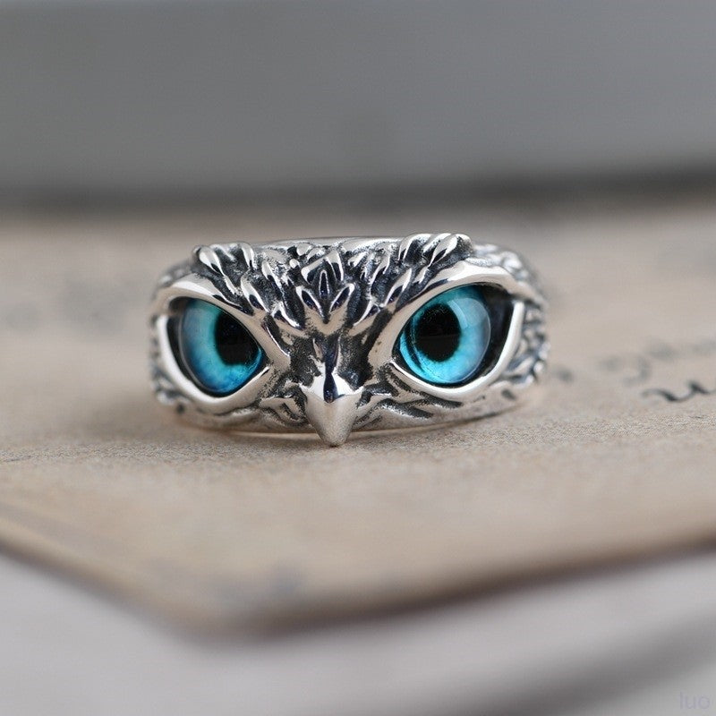 6 Pc - Retro owl ring - Silver (Unit Price - 17)