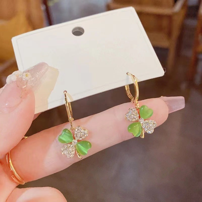 6 Pairs - South Korea New Four-leaf Flower Earrings (Mix Color) (1 Pair Price - 27)