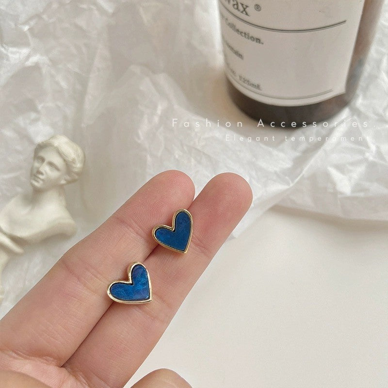 6 Pairs - Love Stud Earrings (Mix Color) (1 Pair Price - 14)