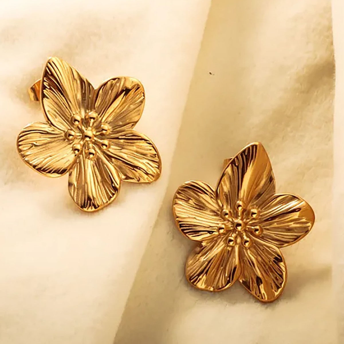 3 Set - Anti Tarnish Golden Flower Earring (Unit Price - 51)