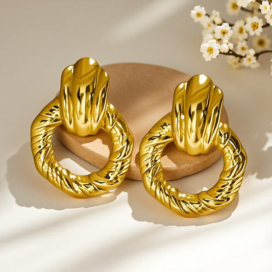 3 Pairs - Anti tarnish new style circle earrings (1 Pair Price - 44)