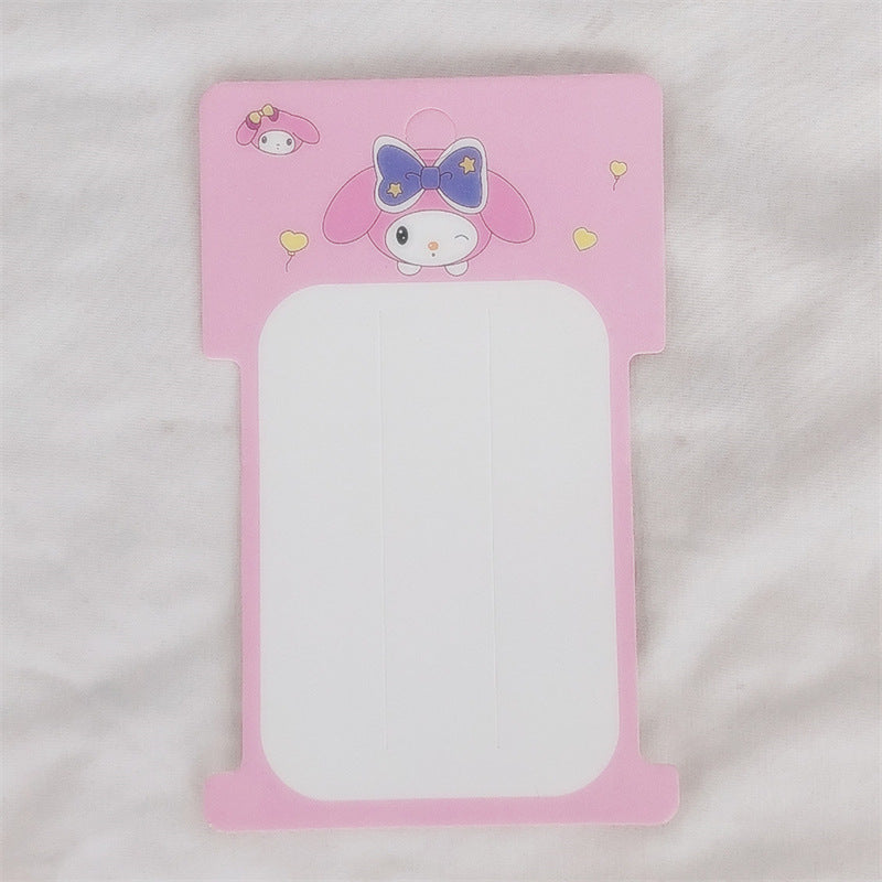 Pink 7.5*12 cm Cardboard Cartoon Colored Hair Clips Hair Ties Cardboard Tags with OPP bag (pack of 100)