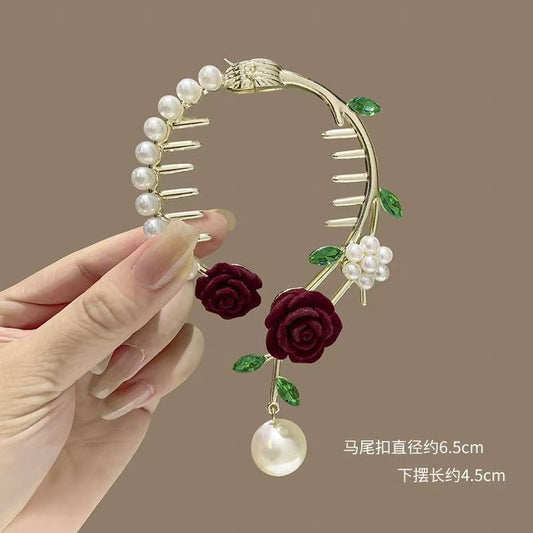 Double Rose ball buckle hairclip