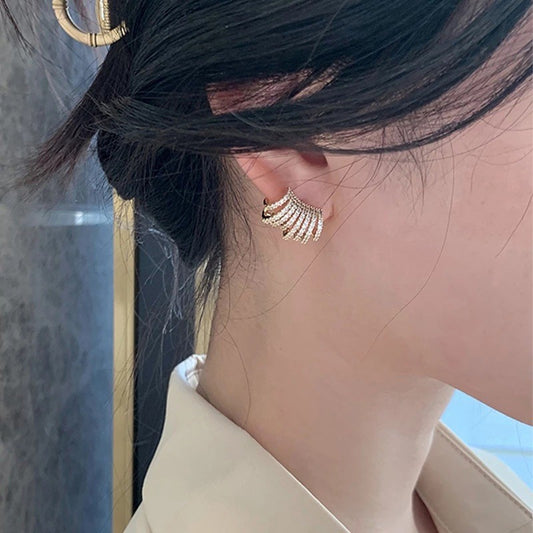 6 Pairs - Full Diamond Stud Earrings (1 Pair Price - 41)