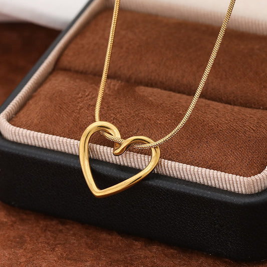3 Pc - Gold-Hollow Heart Necklace (Unit Price - 77)
